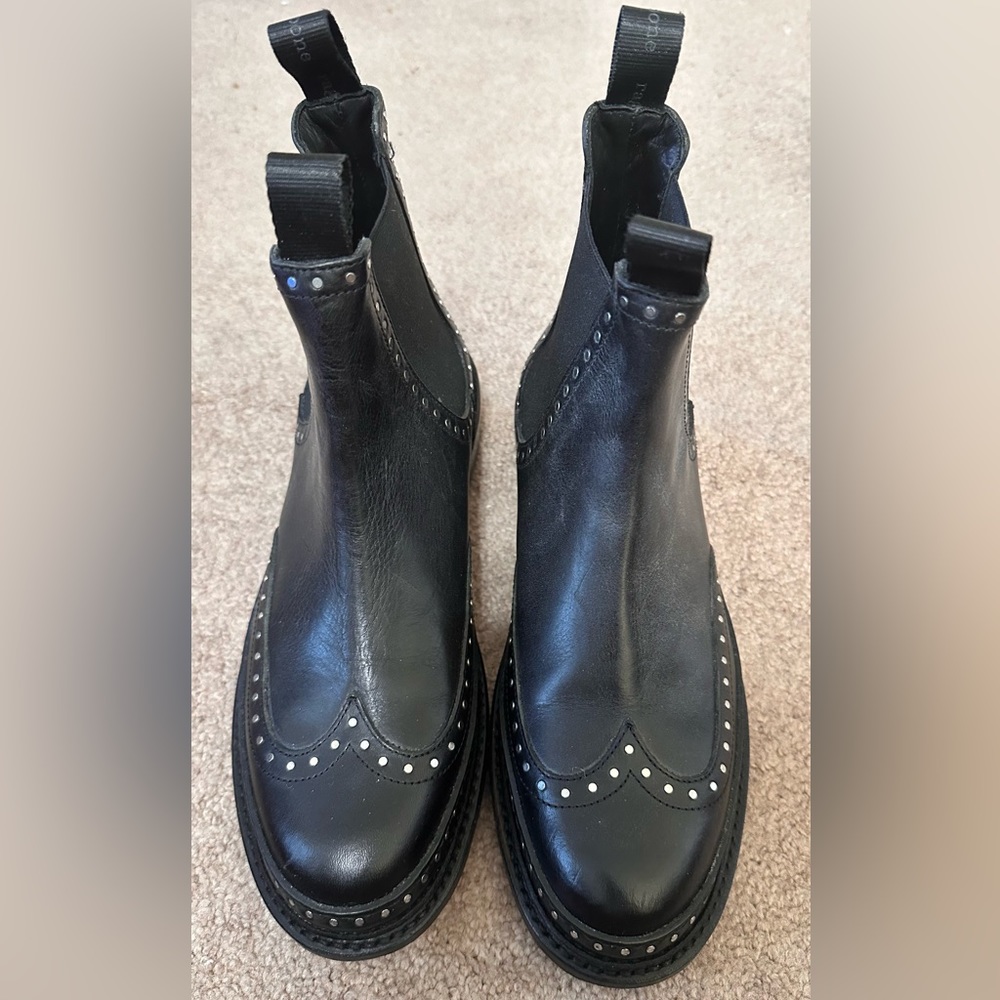 rag & bone Black Leather Ankle Boots